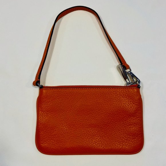 MK Michael Kors Orange Convertible Wristlet Top Handle Purse Silver Hardware EUC - Picture 7 of 16